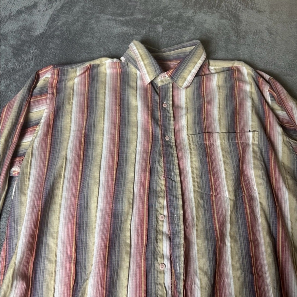 FUSAI JEANS XL Long Sleeve Button-up Striped